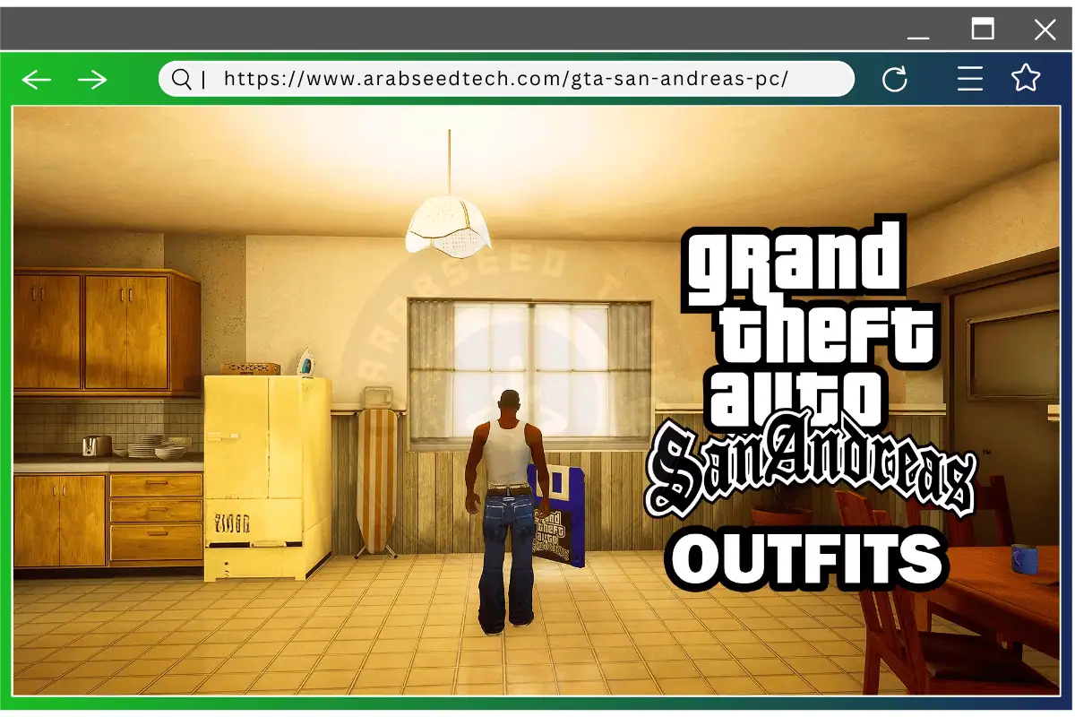 أزياء وملابس متنوعة من تحميل GTA San Andreas للكمبيوتر، تسلط الضوء على أزياء اللعبة الأيقونية وجماليات الشخصيات