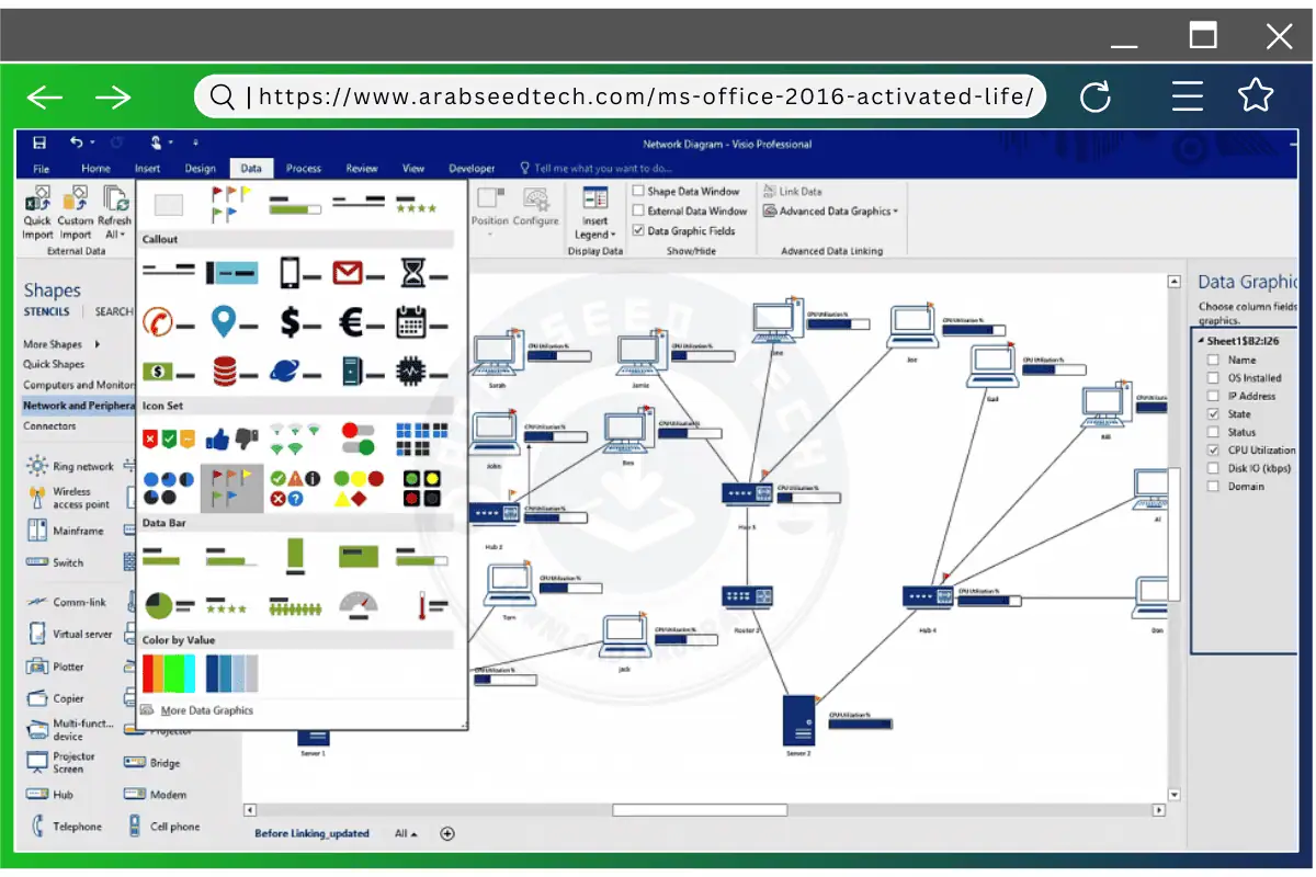 واجهة تحميل مايكروسوفت اوفيس 2016 مفعل مدى الحياة Visio تعرض أدوات وقوالب الرسم التخطيطي لإنشاء الرسوم البيانية والمخططات الانسيابية الاحترافية