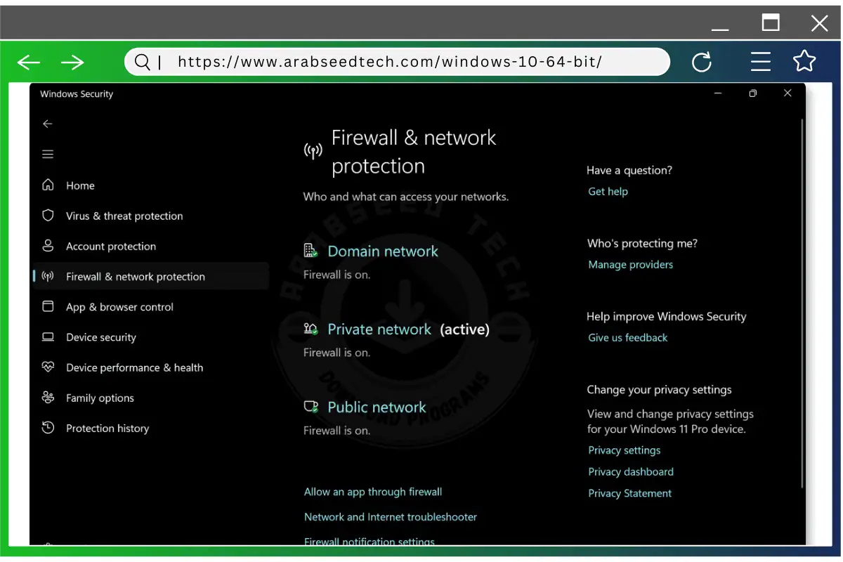 نظرة عامة على ميزات أمان Windows 10، بما في ذلك مكافحة الفيروسات وجدار الحماية وعناصر التحكم في حساب المستخدم لتحسين الحماية